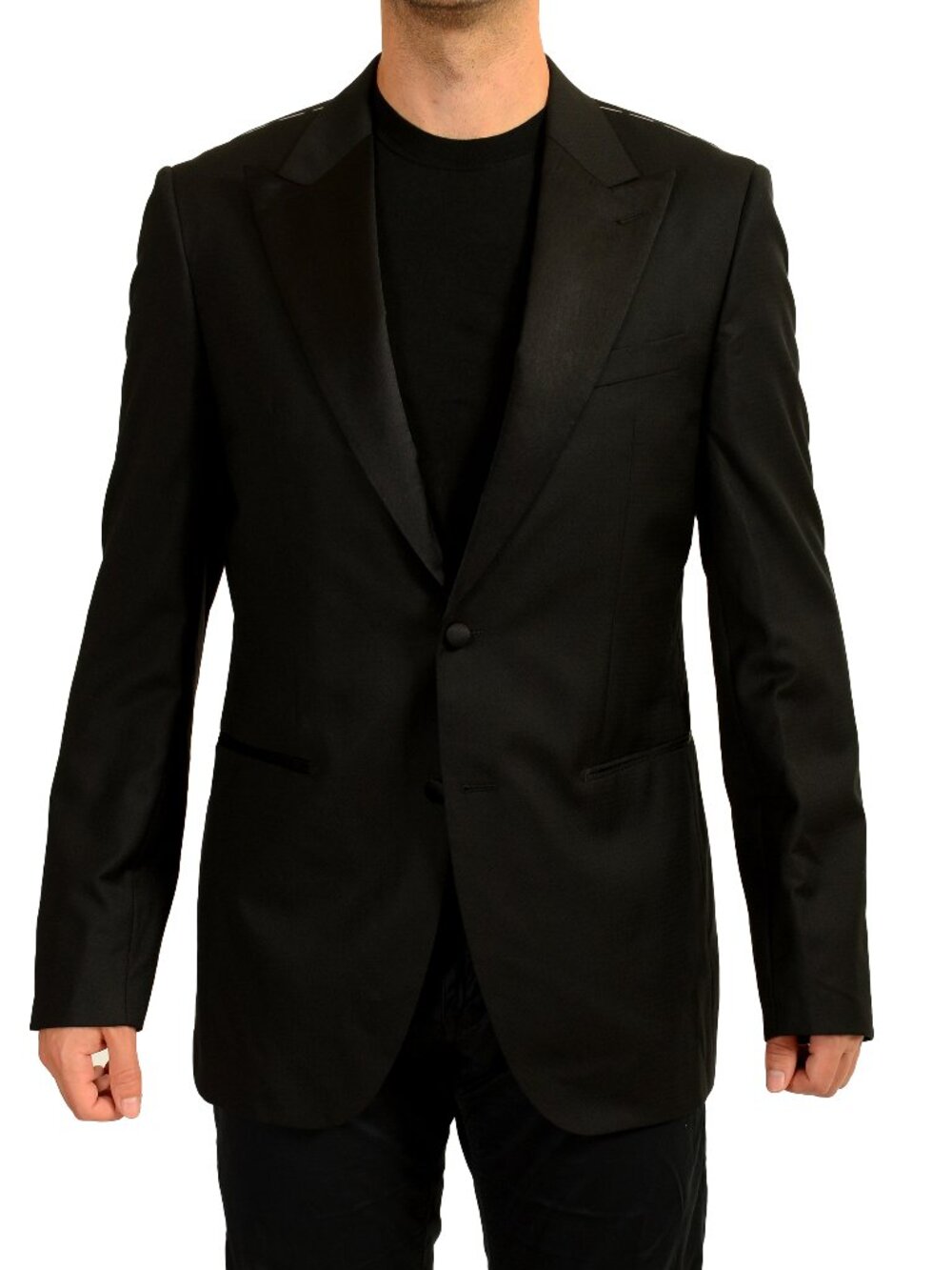 Hugo Boss Men's T-Hardon3/Glore2 Black 100% Wool Two Button Blazer US 42L IT 52L